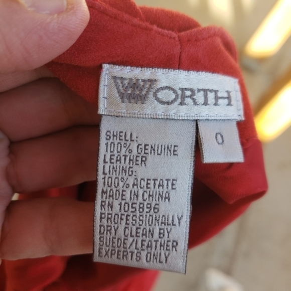 W BY WORTH RED SOFT LEATHER‎ TOP - Picture 13 of 13